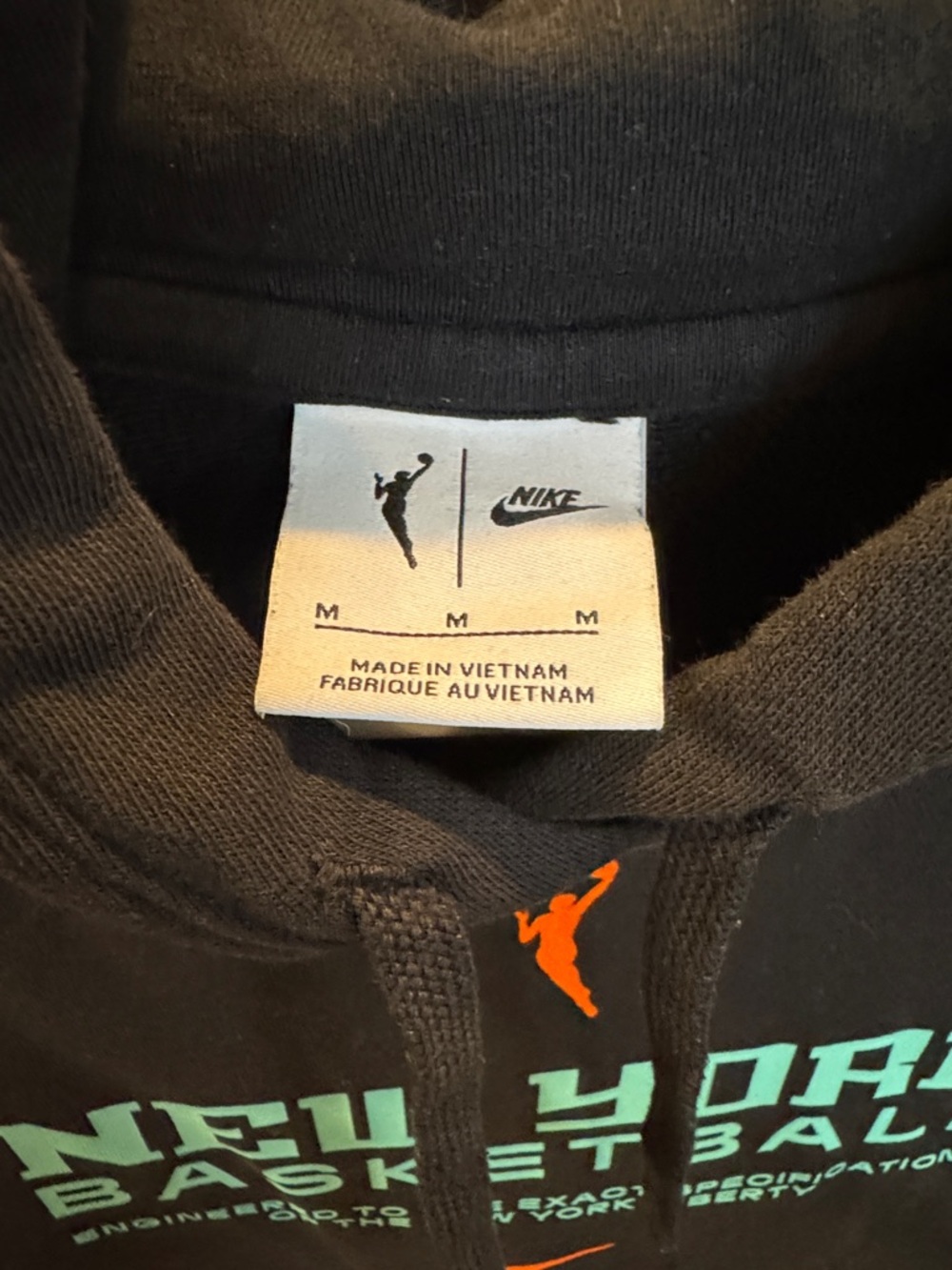 Nike New York Liberty Black Hoodie with Teal and Orange New York Basketball Logo - Picture 2 of 2